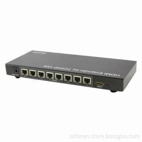 1X8HDMI Extender by TCP/IP with sender and receiver